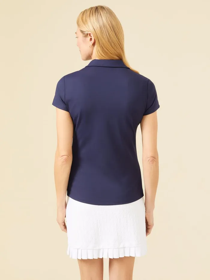 Shirts and Tops Women JMcLaughlin Court Cap Sleeve Polo Winter Navy Shirts and Tops Women JMcLaughlin Court Cap Sleeve Polo Winter Navy