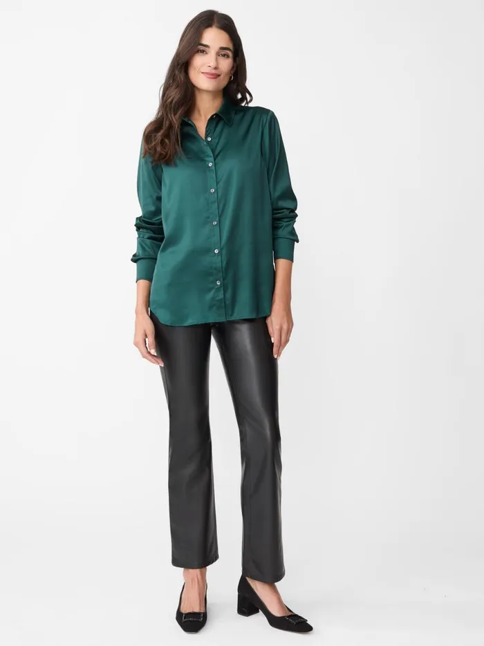 Shirts and Tops Women JMcLaughlin Denver Satin Shirt Emerald Green Shirts and Tops Women JMcLaughlin Denver Satin Shirt Emerald Green
