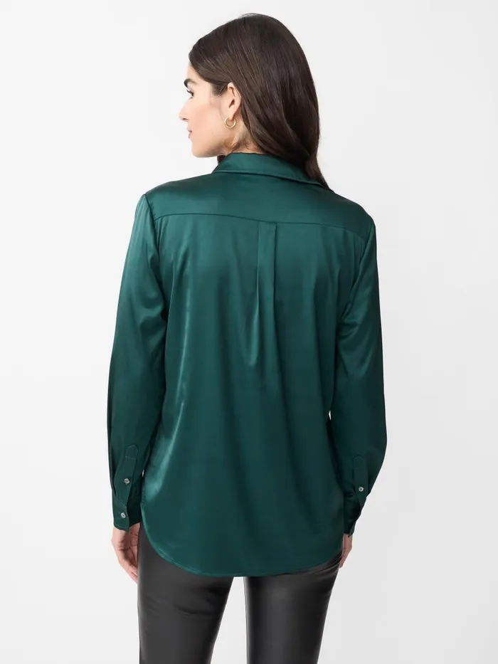 Shirts and Tops Women JMcLaughlin Denver Satin Shirt Emerald Green Shirts and Tops Women JMcLaughlin Denver Satin Shirt Emerald Green