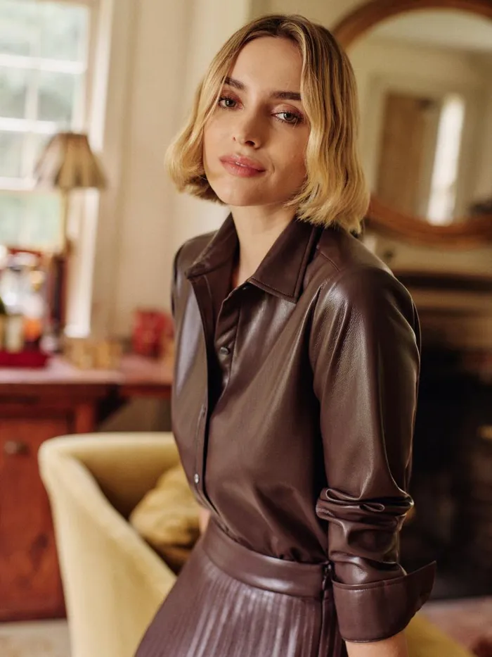 Shirts and Tops Women JMcLaughlin Denver Vegan Leather Shirt Dark Brown