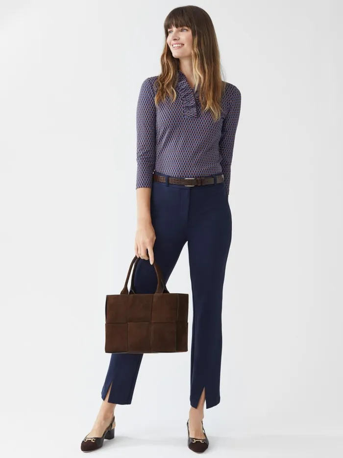 Shirts and Tops Women JMcLaughlin Durham Ruffle Top In Rubiks Check Navybrown Shirts and Tops Women JMcLaughlin Durham Ruffle Top In Rubiks Check Navybrown