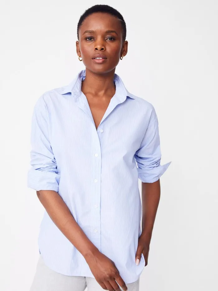 Shirts and Tops Women JMcLaughlin Finn Shirt In Stripe Sky Bluewhite
