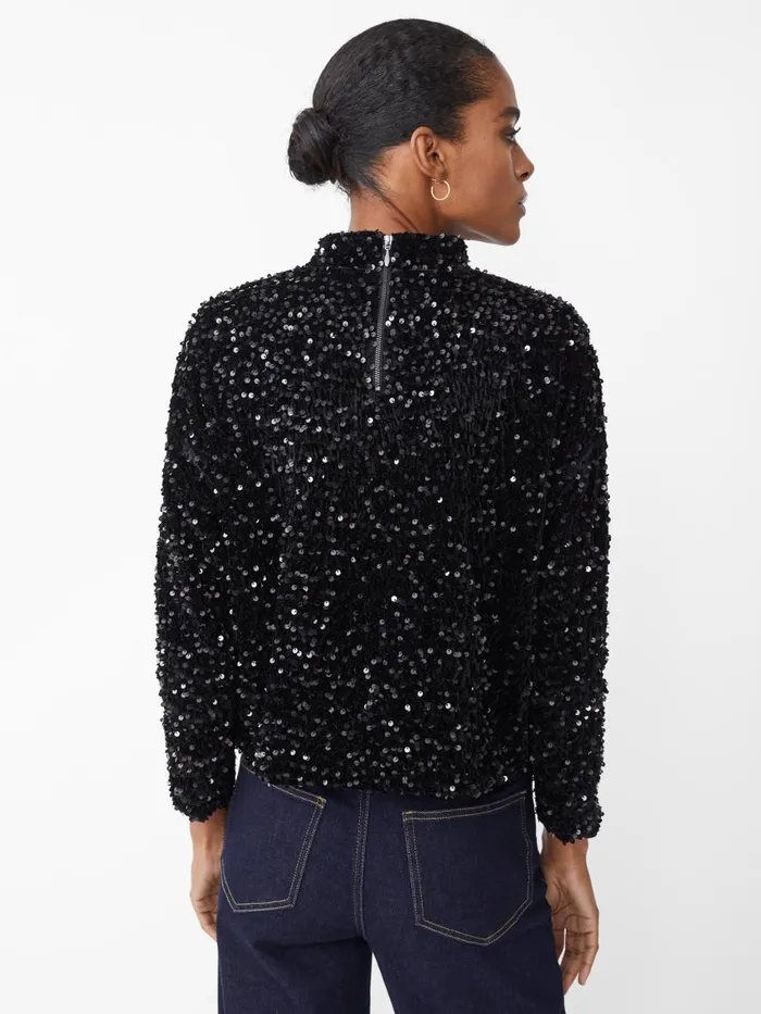 Shirts and Tops Women JMcLaughlin Leeza Sequin Top Black Shirts and Tops Women JMcLaughlin Leeza Sequin Top Black