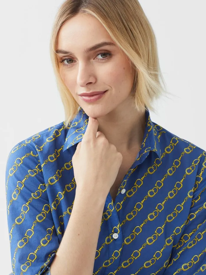 Shirts and Tops Women JMcLaughlin Lois Shirt In Bridle Crest Medium Bluegold Shirts and Tops Women JMcLaughlin Lois Shirt In Bridle Crest Medium Bluegold