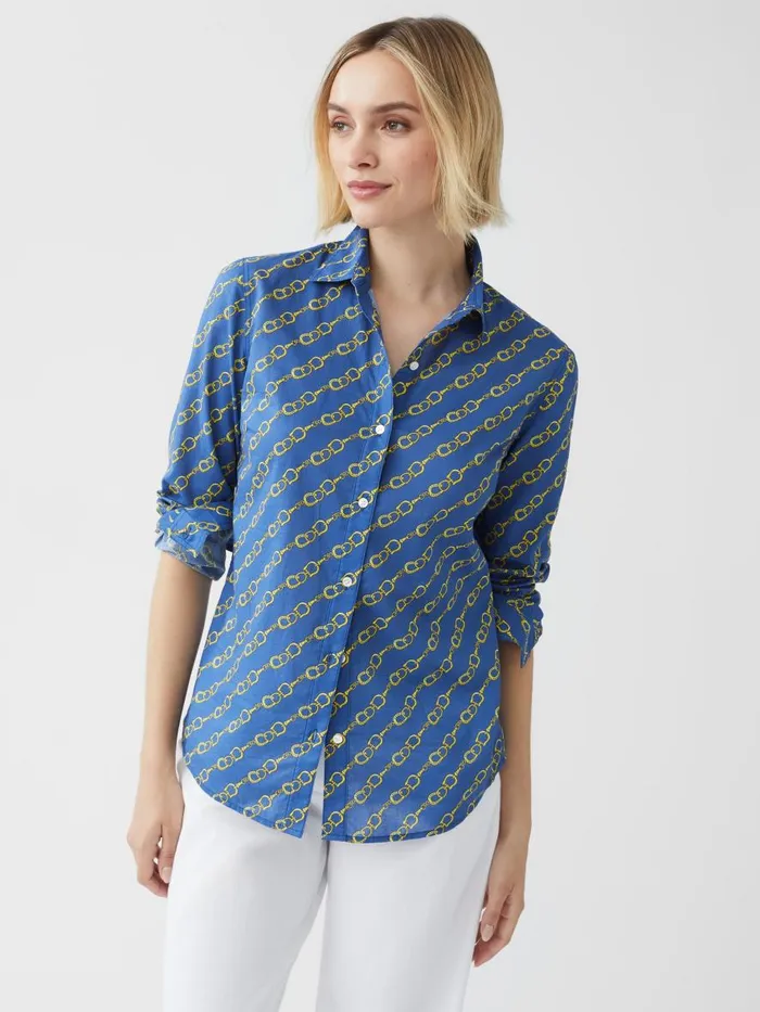 Shirts and Tops Women JMcLaughlin Lois Shirt In Bridle Crest Medium Bluegold Shirts and Tops Women JMcLaughlin Lois Shirt In Bridle Crest Medium Bluegold