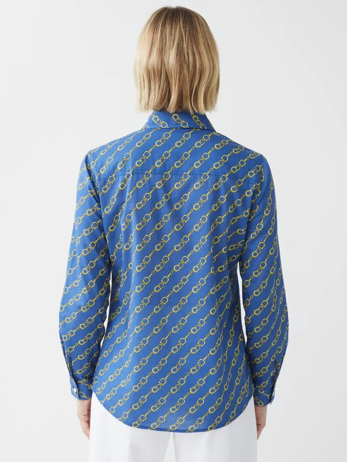Shirts and Tops Women JMcLaughlin Lois Shirt In Bridle Crest Medium Bluegold Shirts and Tops Women JMcLaughlin Lois Shirt In Bridle Crest Medium Bluegold