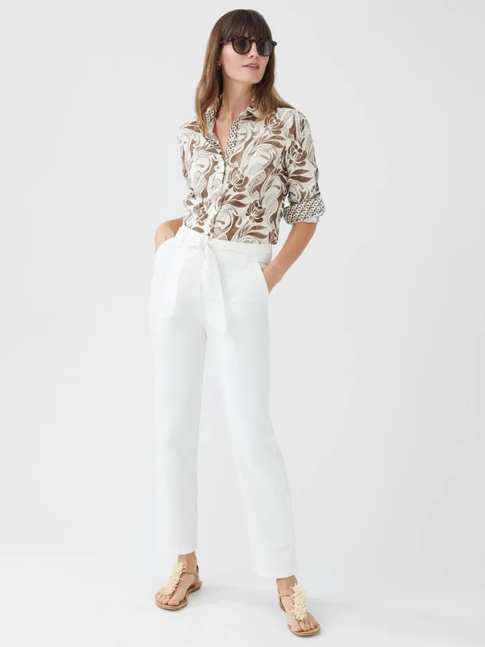 Shirts and Tops Women JMcLaughlin Lois Shirt In Dahlia Deco Dream Creambrown Shirts and Tops Women JMcLaughlin Lois Shirt In Dahlia Deco Dream Creambrown