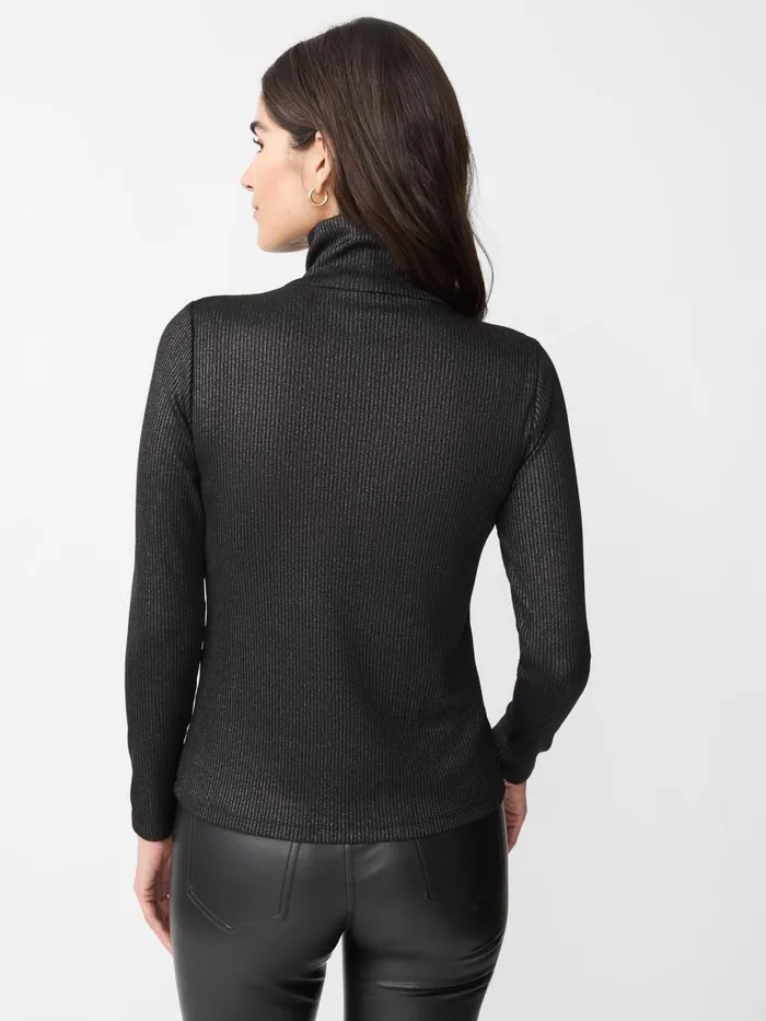 Shirts and Tops Women JMcLaughlin Nadia Metallic Turtleneck Blacksilver Shirts and Tops Women JMcLaughlin Nadia Metallic Turtleneck Blacksilver