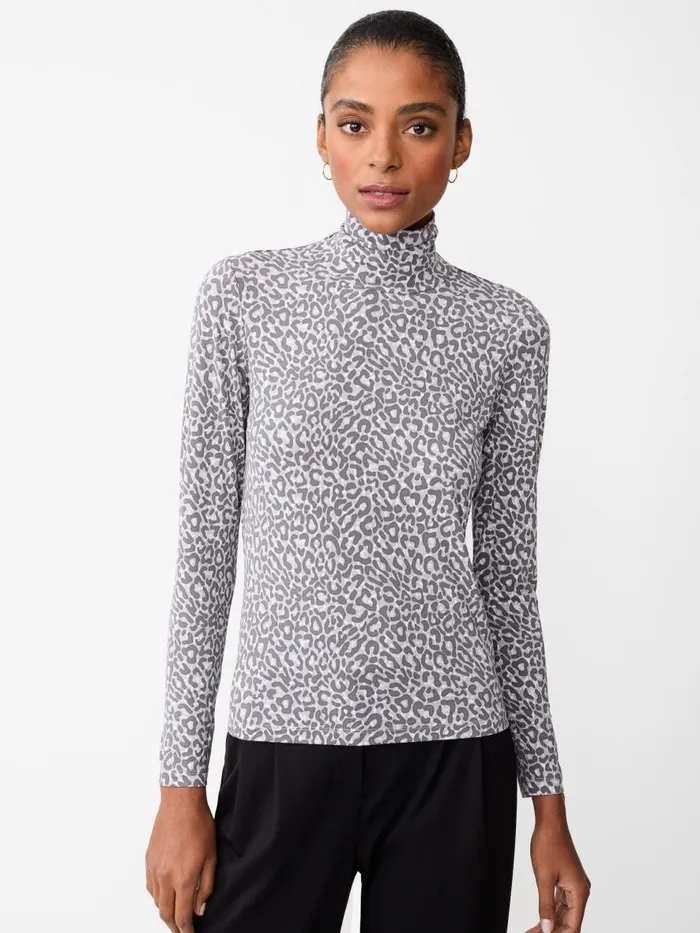 Shirts and Tops Women JMcLaughlin Nadia Turtleneck In Petit Leopard Graylight Gray Shirts and Tops Women JMcLaughlin Nadia Turtleneck In Petit Leopard Graylight Gray
