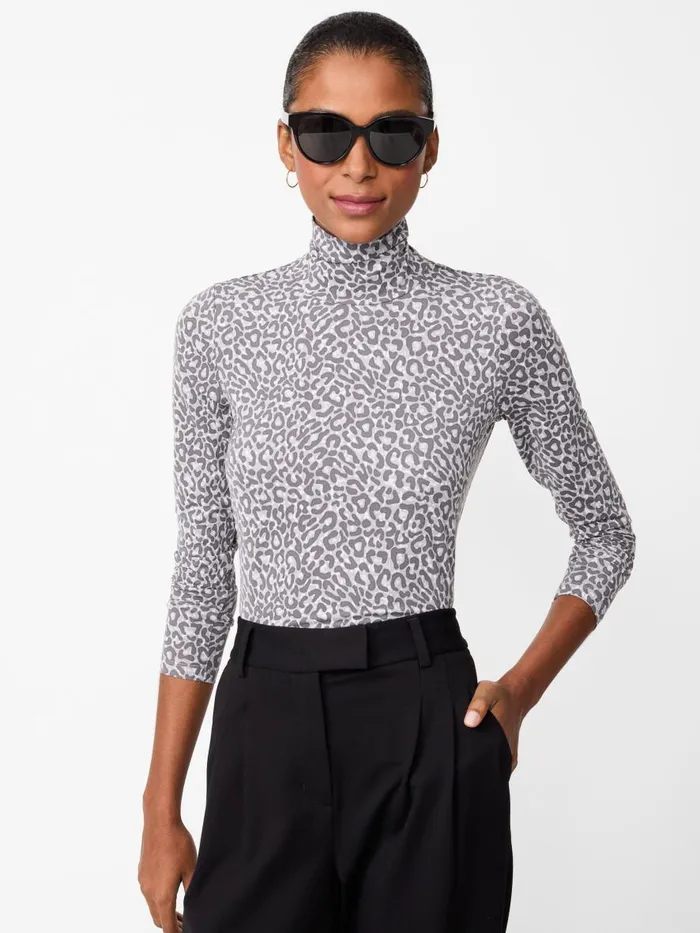 Shirts and Tops Women JMcLaughlin Nadia Turtleneck In Petit Leopard Graylight Gray Shirts and Tops Women JMcLaughlin Nadia Turtleneck In Petit Leopard Graylight Gray