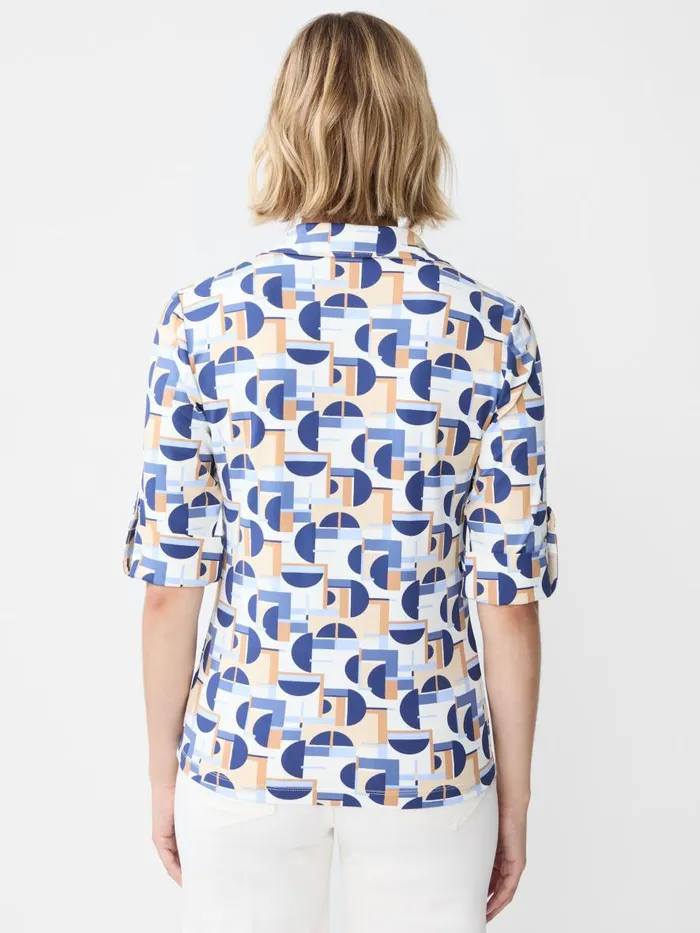 Shirts and Tops Women JMcLaughlin New Monroe Shirt In Mod Moons Camelbluelight Blue Shirts and Tops Women JMcLaughlin New Monroe Shirt In Mod Moons Camelbluelight Blue