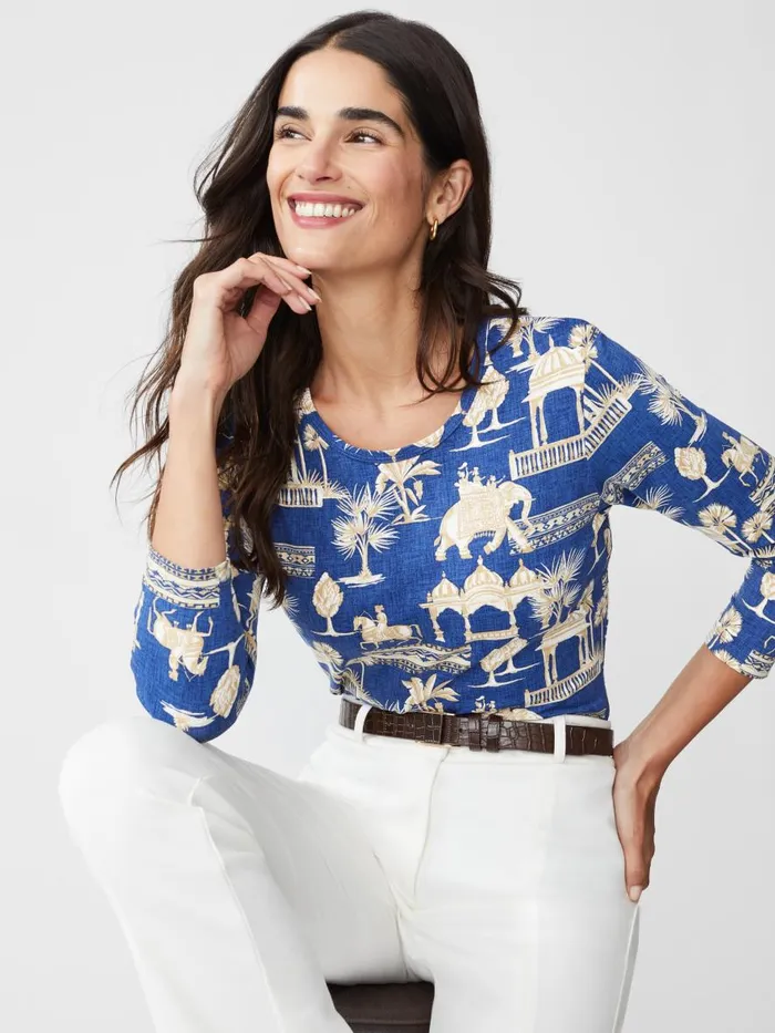 Shirts and Tops Women JMcLaughlin Signature Tee In Desert Toile Navytan