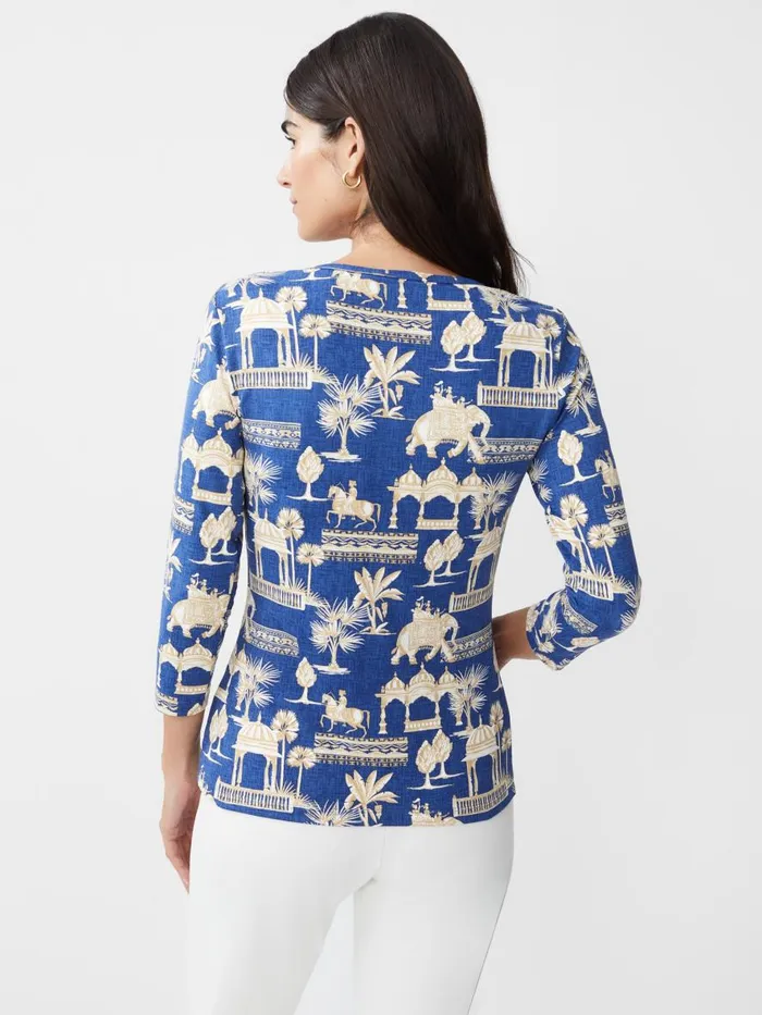 Shirts and Tops Women JMcLaughlin Signature Tee In Desert Toile Navytan Shirts and Tops Women JMcLaughlin Signature Tee In Desert Toile Navytan