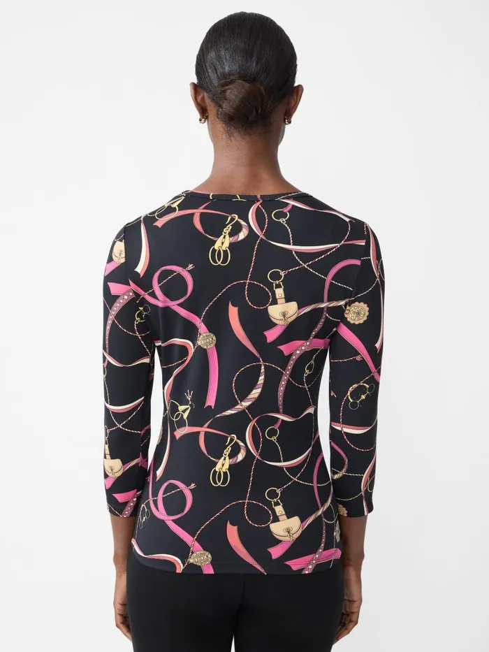 Shirts and Tops Women JMcLaughlin Signature Tee In Neo Sinclair Heraldic Blackred Shirts and Tops Women JMcLaughlin Signature Tee In Neo Sinclair Heraldic Blackred