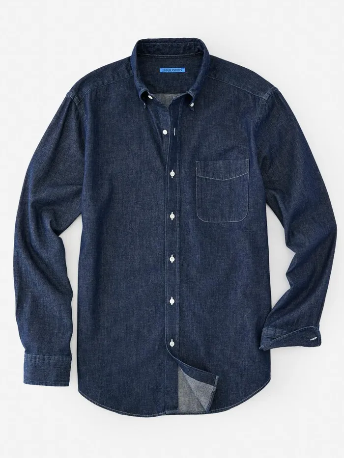 Shirts Men JMcLaughlin Collis Classic Fit Denim Shirt Dark Denim Shirts Men JMcLaughlin Collis Classic Fit Denim Shirt Dark Denim