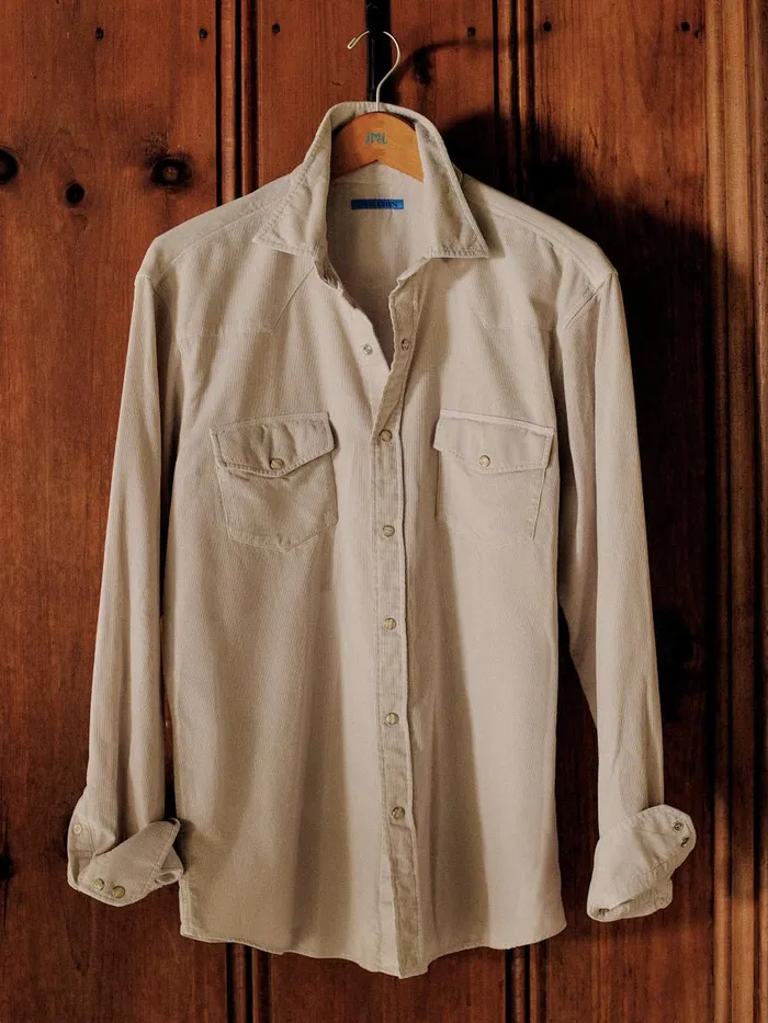 Shirts Men JMcLaughlin Scotto Cord Shirt Pumice