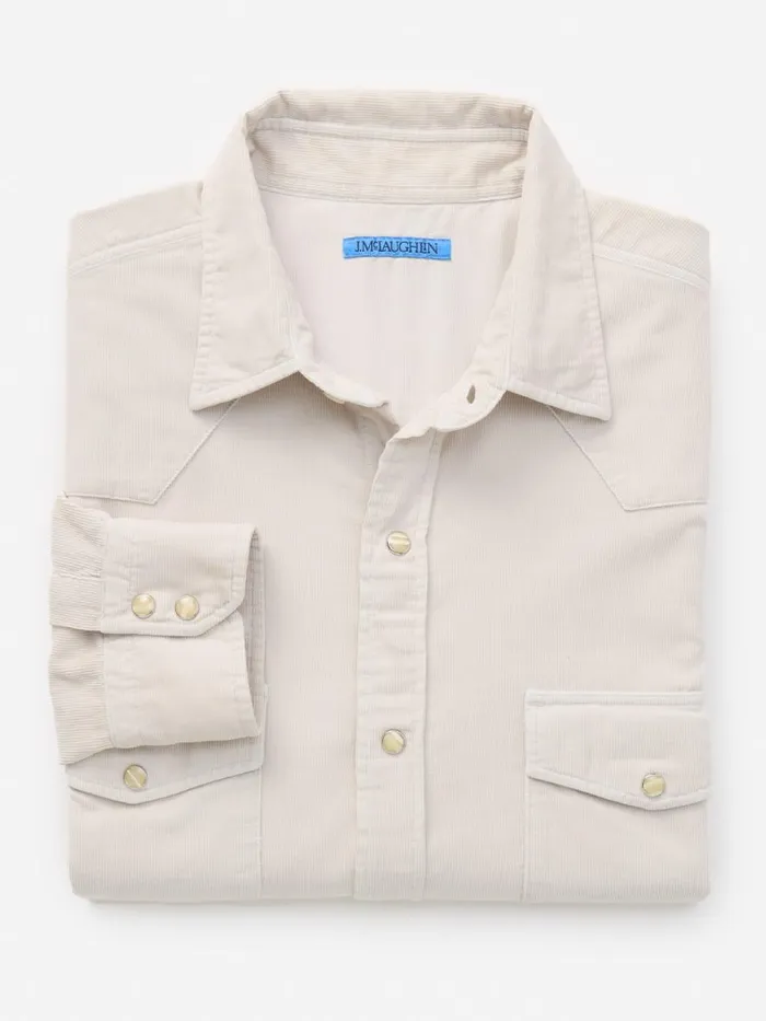 Shirts Men JMcLaughlin Scotto Cord Shirt Pumice Shirts Men JMcLaughlin Scotto Cord Shirt Pumice