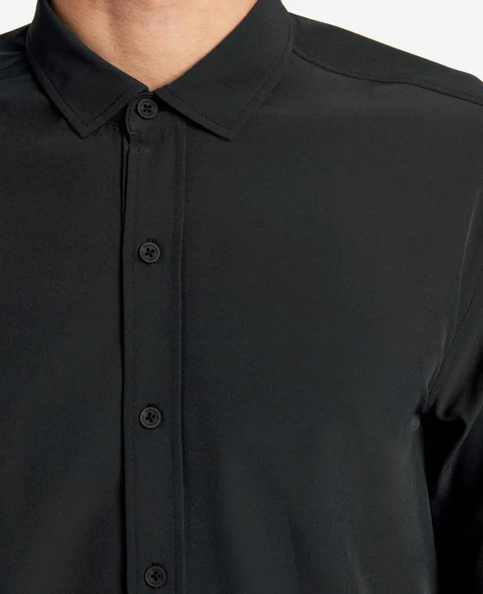 Shirts Men Kenneth Cole Stretch Solid ButtonDown Shirt Black