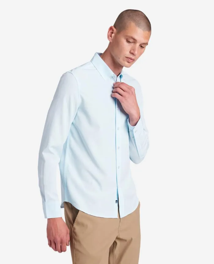 Shirts Men Kenneth Cole Stretch Solid ButtonDown Shirt Light Blue