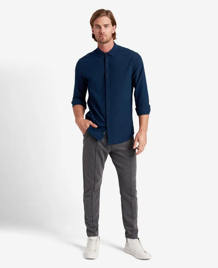 Shirts Men Kenneth Cole Stretch Solid ButtonDown Shirt Navy Shirts Men Kenneth Cole Stretch Solid ButtonDown Shirt Navy