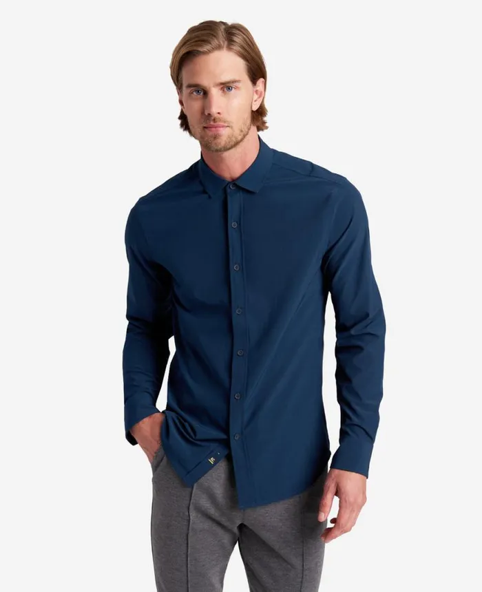 Shirts Men Kenneth Cole Stretch Solid ButtonDown Shirt Navy Shirts Men Kenneth Cole Stretch Solid ButtonDown Shirt Navy