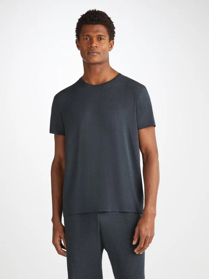 Short Sleeve TShirts Men Derek Rose TShirt Marlowe Micro Modal Stretch Anthracite Short Sleeve TShirts Men Derek Rose TShirt Marlowe Micro Modal Stretch Anthracite