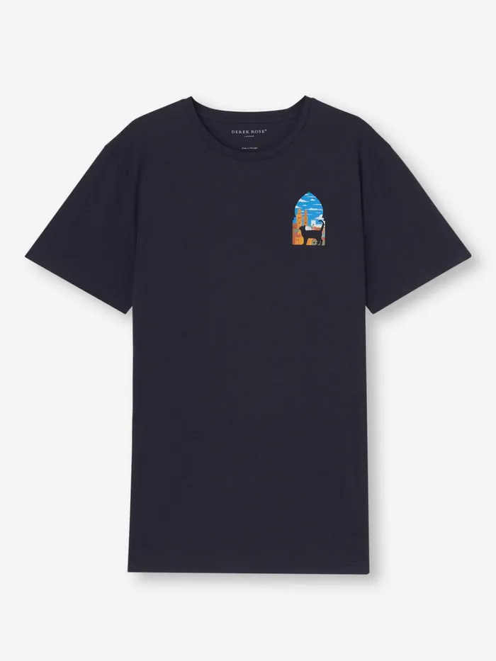 Short Sleeve TShirts Men Derek Rose TShirt Ripley 18 Pima Cotton Navy