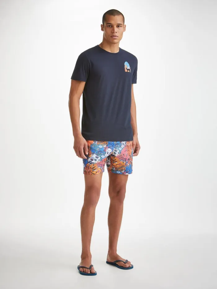 Short Sleeve TShirts Men Derek Rose TShirt Ripley 18 Pima Cotton Navy