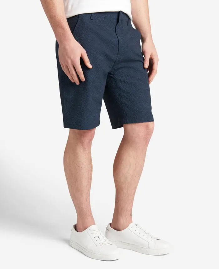 Shorts Men Kenneth Cole Printed Performance Seersucker Short Navy