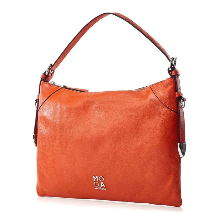 Shoulder Bags Women Moda In Pelle Jasmine Bag Orange Leather