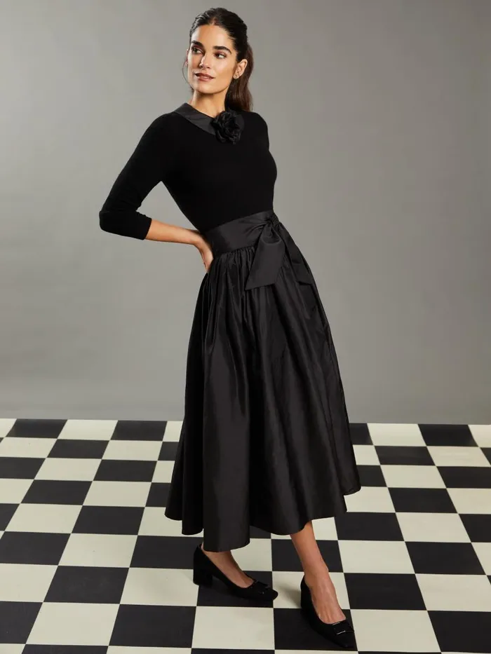 Skirts and Skorts Women JMcLaughlin Alex Silk Skirt RSVP X Steven Stolman Black