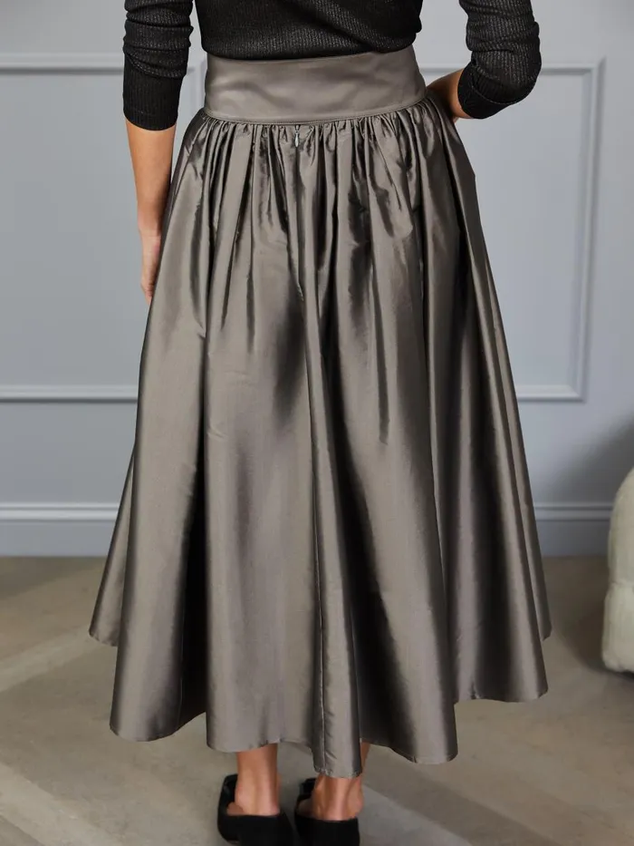 Skirts and Skorts Women JMcLaughlin Alex Silk Skirt RSVP X Steven Stolman Gunmetal