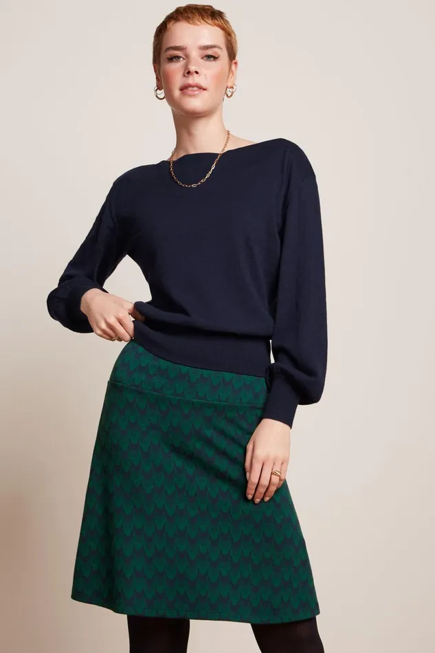 Skirts Women King Louie Border Skirt Duffy Jacquard Evening Blue 8211 Duffy