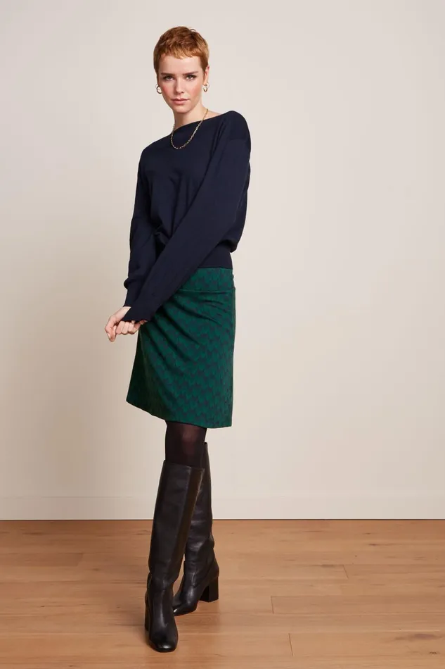 Skirts Women King Louie Border Skirt Duffy Jacquard Evening Blue 8211 Duffy