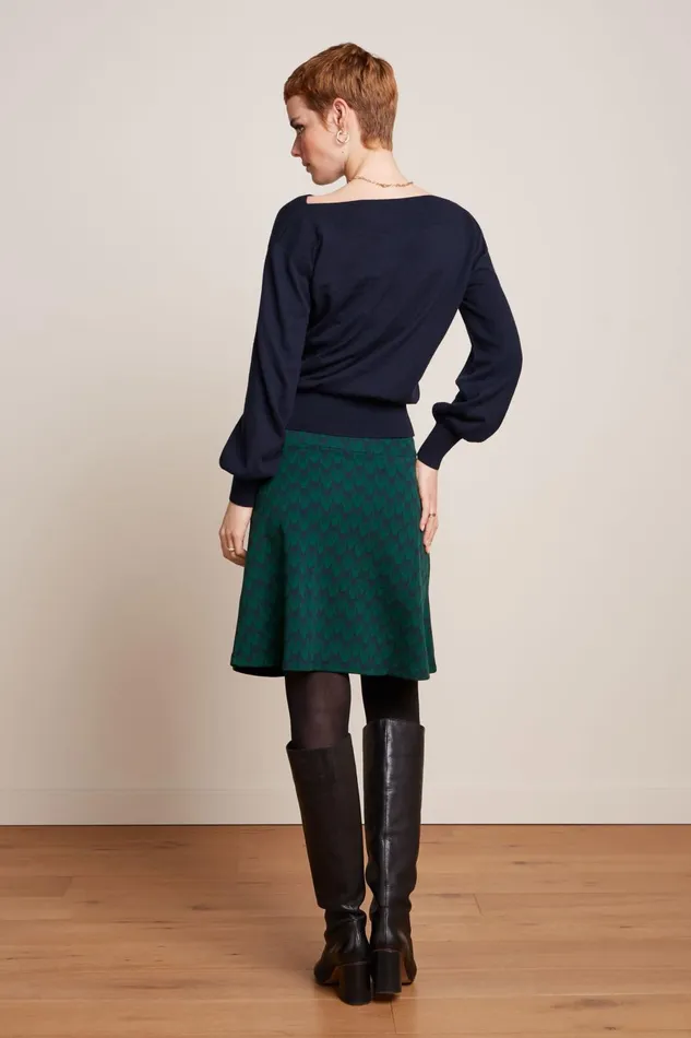 Skirts Women King Louie Border Skirt Duffy Jacquard Evening Blue 8211 Duffy