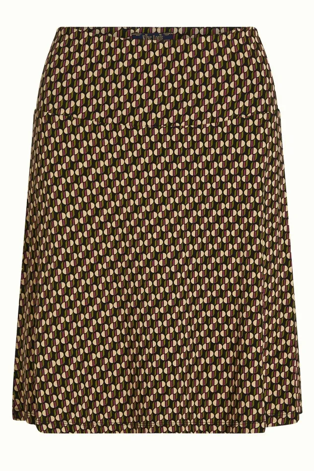 Skirts Women King Louie Border Skirt Lockett Black 8211 Lockett