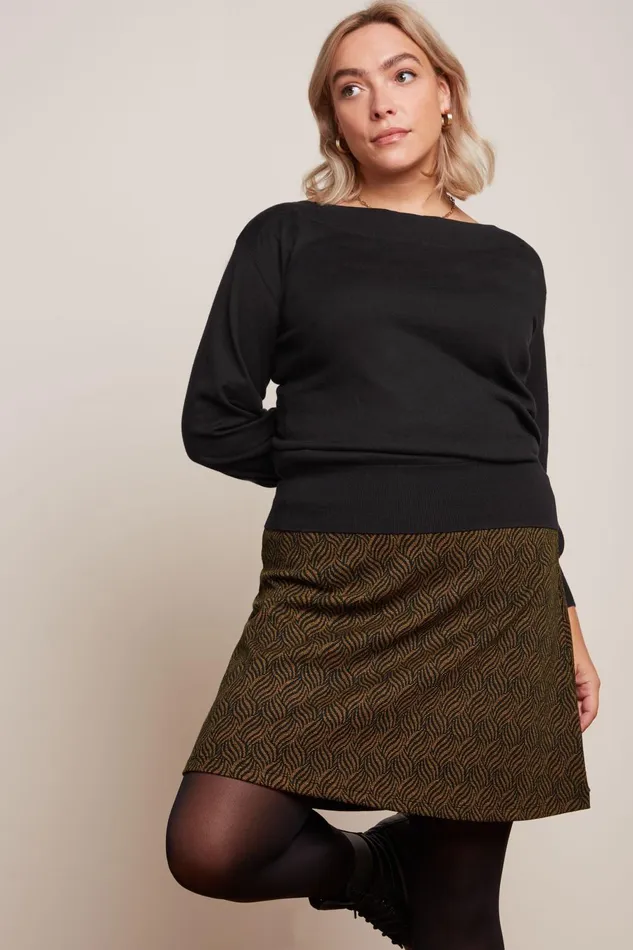 Skirts Women King Louie Border Skirt Ruby Jacquard Black 8211 Ruby Jacquard