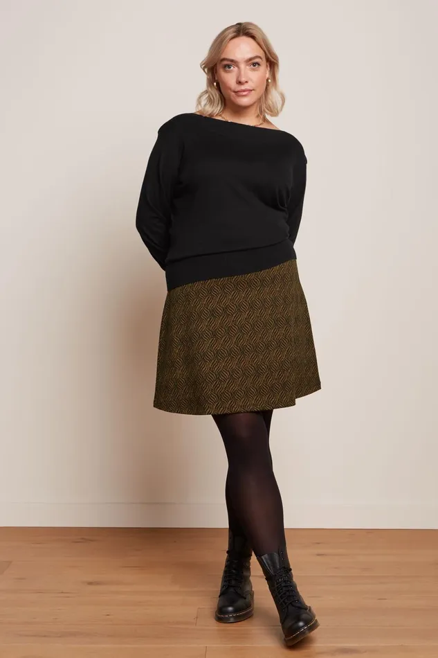 Skirts Women King Louie Border Skirt Ruby Jacquard Black 8211 Ruby Jacquard