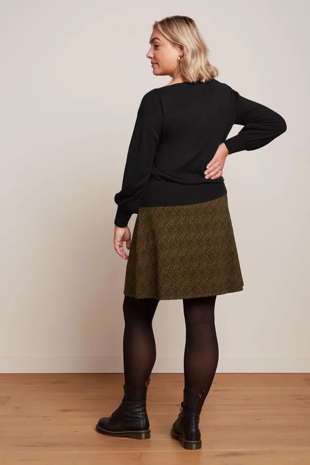 Skirts Women King Louie Border Skirt Ruby Jacquard Black 8211 Ruby Jacquard