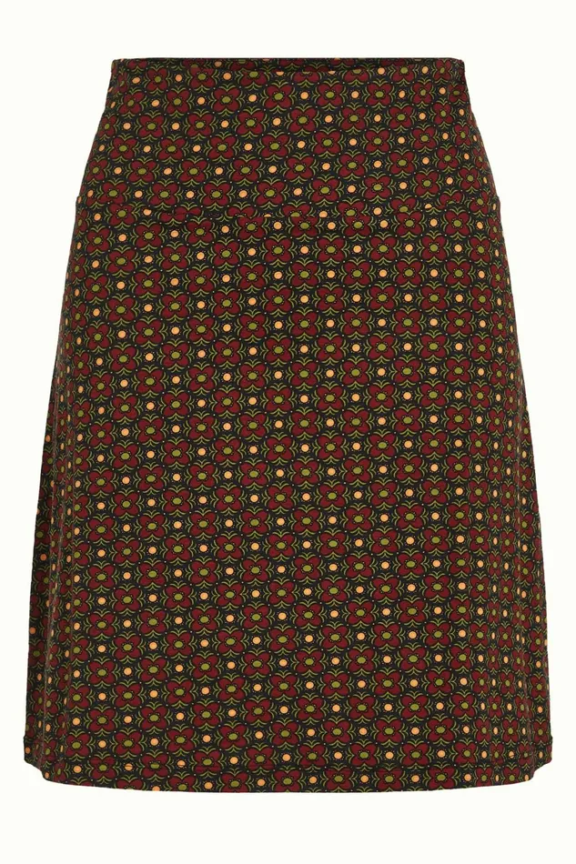 Skirts Women King Louie Border Skirt Valley Cabernet Red 8211 Valley