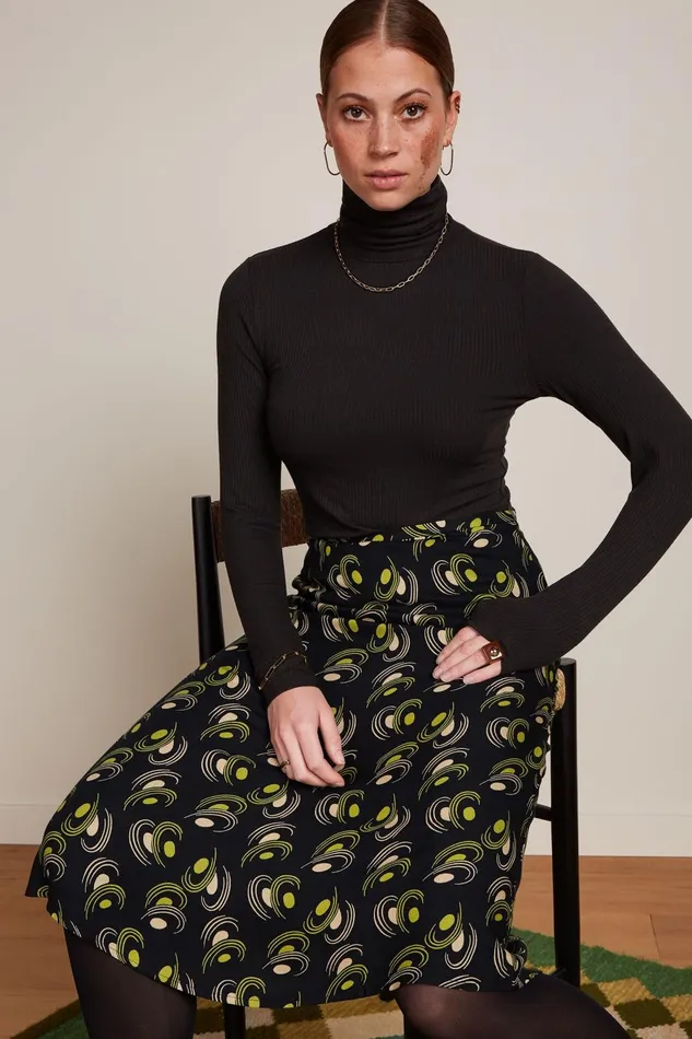 Skirts Women King Louie Juno Midi Skirt Beat Woodbine Green 8211 Beat