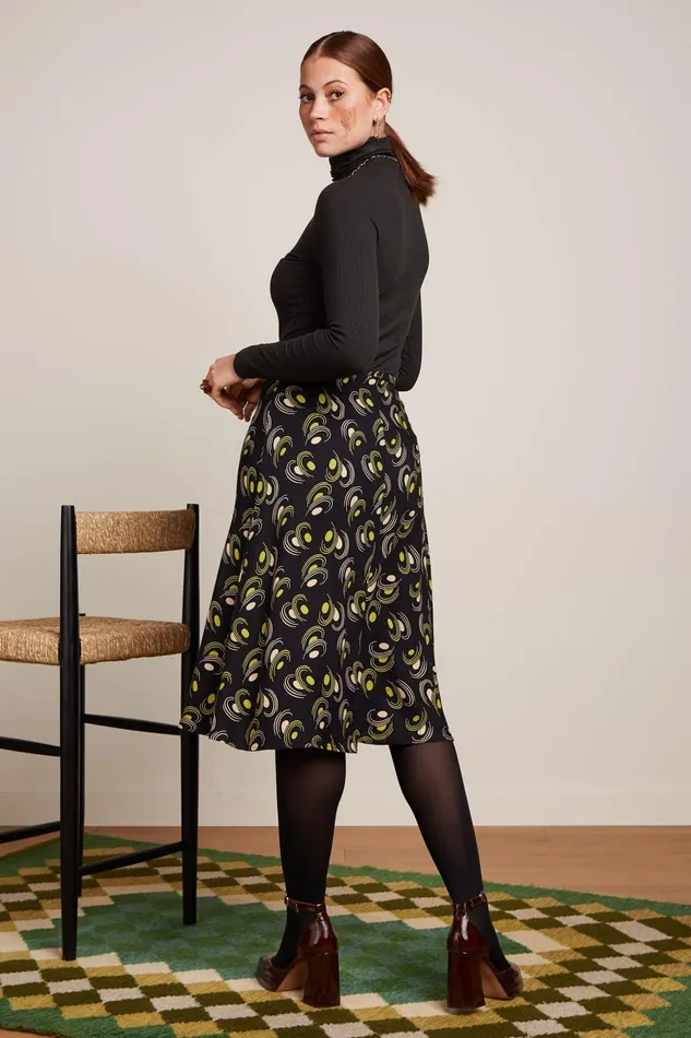 Skirts Women King Louie Juno Midi Skirt Beat Woodbine Green 8211 Beat