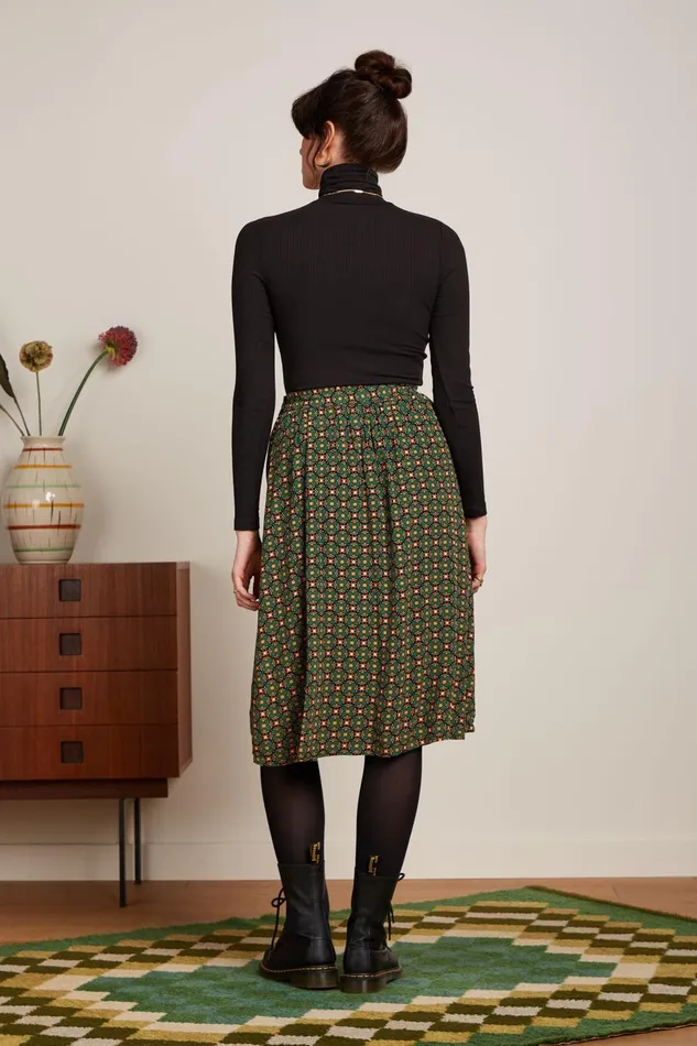 Skirts Women King Louie Layla Skirt Valley Peacock Green 8211 Valley