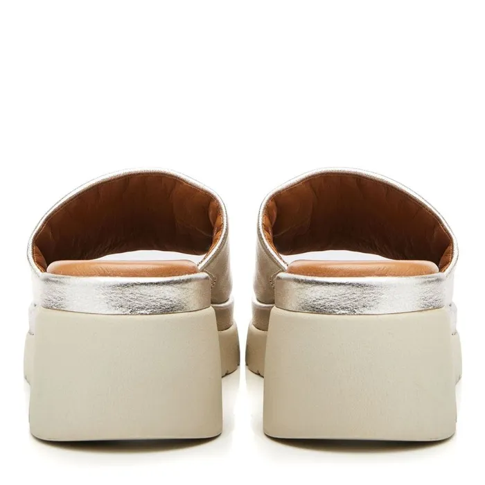 Slider Sandals Women Moda In Pelle Namya Silver Leather
