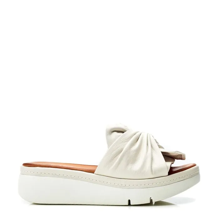 Slider Sandals Women Moda In Pelle Ollin Off White Leather