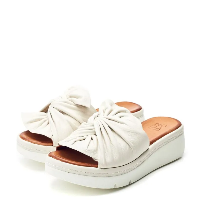 Slider Sandals Women Moda In Pelle Ollin Off White Leather
