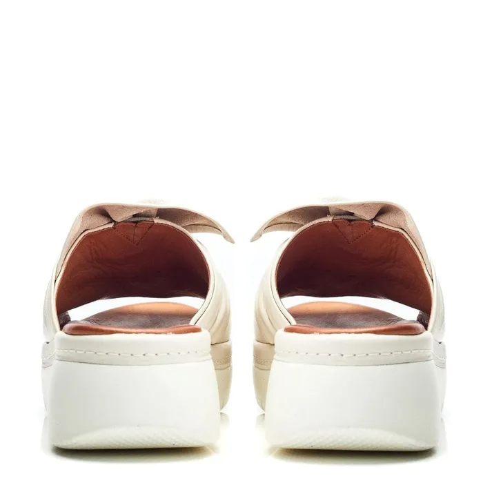 Slider Sandals Women Moda In Pelle Ollin Off White Leather