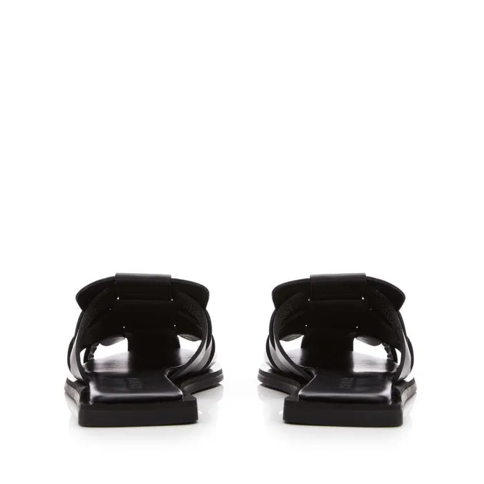 Slider Sandals Women Moda In Pelle Shoon Sh Akari Black Leather