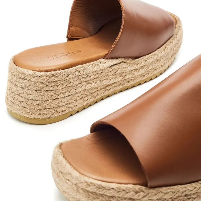 Slider Sandals Women Moda In Pelle Shoon Sh Astrid Tan Leather
