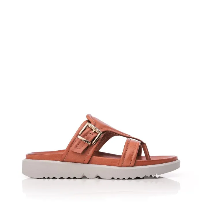 Slider Sandals Women Moda In Pelle Shoon Sh Impost Tan Leather